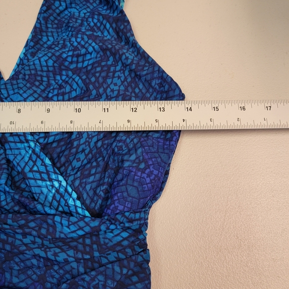 Lands End One Piece Swimsuit Multicolor Blue Purpl Built In Bra Women Size 8 - Picture 4 of 5